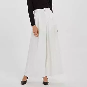 Женские длинные брюки, однотонные, прямые, широкие брюки с высокой талией L белый