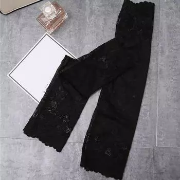 Женские длинные кружевные перчатки чёрный