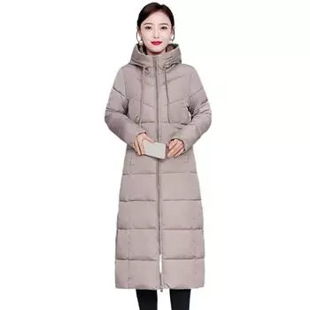 Женские длинные куртки Верхняя одежда с капюшоном Женские парки Теплые базовые пальто Хлопковое толстое повседневное пальто M белый
