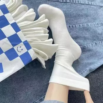 Женские длинные носки кашемировые женские сапоги однотонные шерстяные чулки повседневные хлопковые носки белый