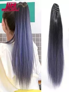 Женские длинные прямые синтетические заколки для наращивания волос «конский хвост»