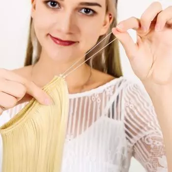 Женские длинные прямые волосы, регулируемый невидимый прозрачный провод, пушистый натуральный длинный вьющийся синтетический парик B