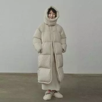 Женские длинные пуховые пальто с крючками, свободная пуховая куртка, толстое мягкое теплое пальто, осень-зима L белый