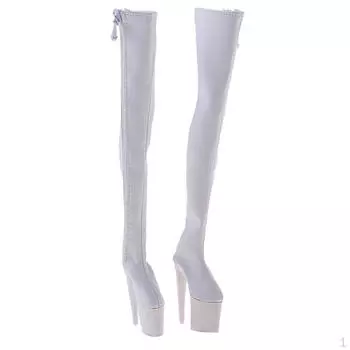 Женские длинные сапоги на молнии 1/6 чёрный