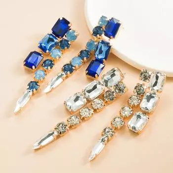 Женские длинные серьги-капли из титанового стального сплава, серьги-подвески из акрилового кристалла квадратной формы, геометрические украшения для ушей OneSize белый