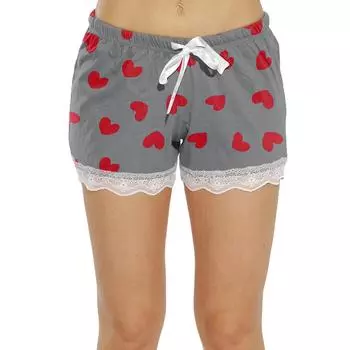 Женские домашние брюки с принтом Allover, пижамные брюки из кружева для сна, короткие брюки, пижамные брюки S