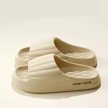 Женские домашние нескользящие летние тапочки из ЭВА для пары в ванной комнате 36-37 бежевый