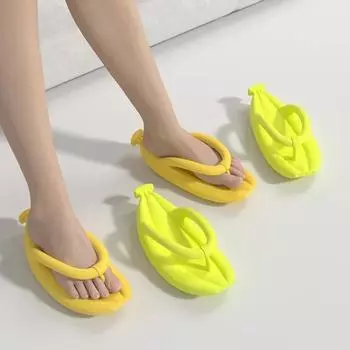 Женские домашние тапочки, банановые фрукты, милые сандалии в виде облаков, летние шлепанцы, пляжные шлепанцы, мужские домашние повседневные туфли из ЭВА для женщин, толстые 36-37 бежевый