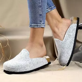 Женские домашние тапочки на войлочной удобной подошве