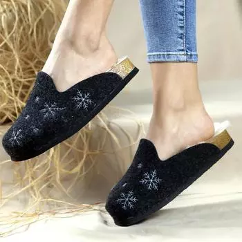 Женские домашние тапочки на войлочной удобной подошве