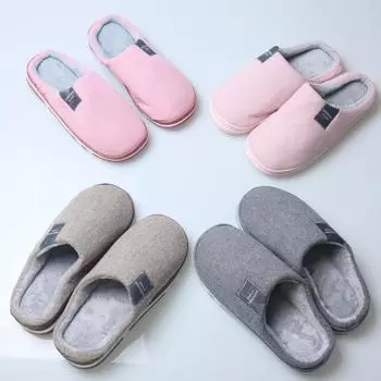 Женские домашние тапочки, зимние теплые тапочки с плюшевой подкладкой, полосатые тапочки для дома, для спальни, на платформе, мужские и женские домашние туфли 36 серый