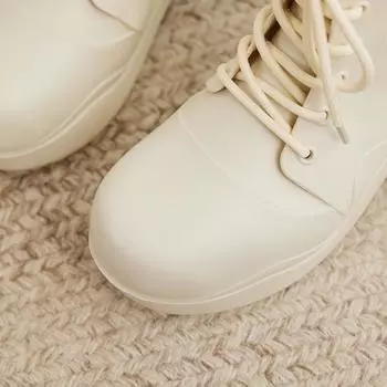 Женские дождевые сапоги японского и корейского производства с толстой подошвой, усиленные нескользящие, водонепроницаемые, модные, средние, на шнуровке, резиновые сапоги 36-37 чёрный