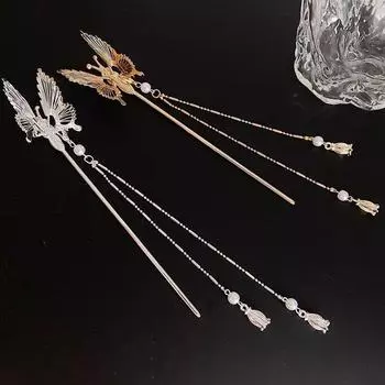 Женские движущиеся летающие дисковые аксессуары для волос вилка для волос бабочка шпилька для волос в китайском стиле silver-hair clip