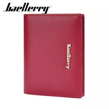 Женские двойные кошельки Baellerry, модный классический дизайн, держатель для карт, простой кошелек для монет, короткий кошелек 12*9*2cm жёлтый