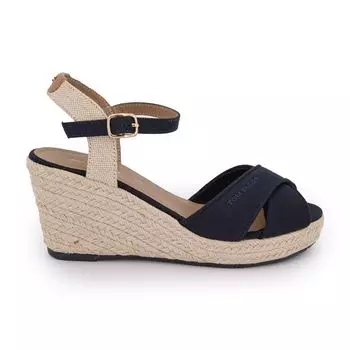 Женские двухцветные босоножки на танкетке TOM TAILOR 38 темно-синий