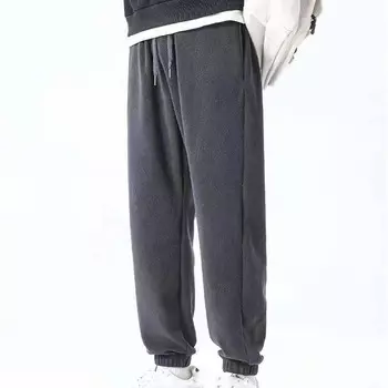 Женские двухсторонние бархатные спортивные брюки, утолщенные повседневные спортивные брюки с подкладкой, хлопковые спортивные брюки M чёрный