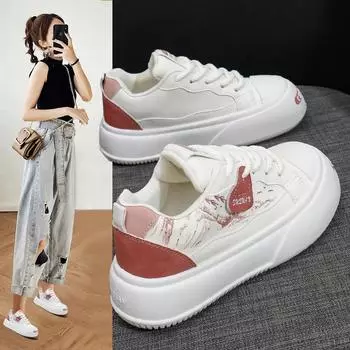 Женские дышащие кроссовки для сноуборда на толстой мягкой подошве, легкие кроссовки на женской повседневке, на платформе, со шнуровкой, на плоской подошве, Zapatos Mujer 35 бежевый