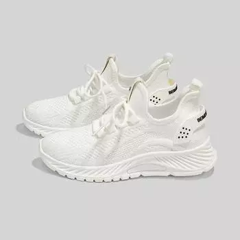 Женские дышащие кроссовки из сетчатой ткани, новые повседневные универсальные белые спортивные кроссовки на плоской подошве, женские уличные кроссовки 35