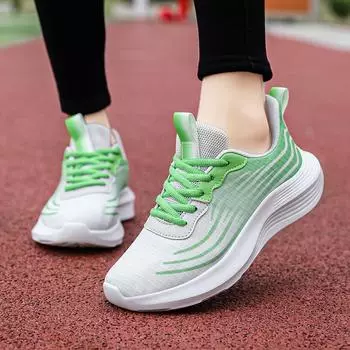 Женские дышащие кроссовки Легкие кроссовки для девочек Теннисная домашняя спортивная обувь на открытом воздухе 40 зелёный