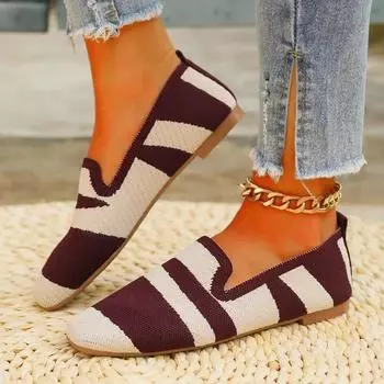 Женские дышащие кроссовки на плоской подошве, 2024 г., женские дышащие легкие повседневные туфли без шнуровки на плоской подошве, женские лоферы, носки, женская обувь 36 красный