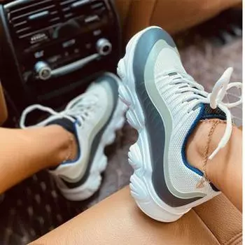 Женские дышащие кроссовки на шнуровке, женская сетчатая вулканизированная женская обувь, повседневные женские кроссовки, удобные женские теннисные туфли 35