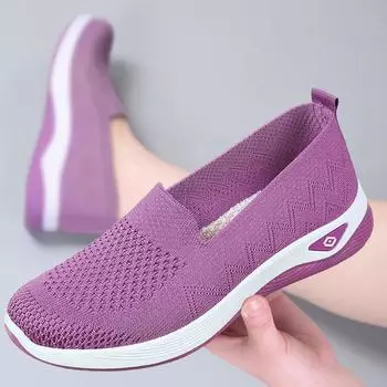 Женские дышащие плетеные туфли без застежек: Универсальная обувь на плоской подошве в старом пекинском стиле 41