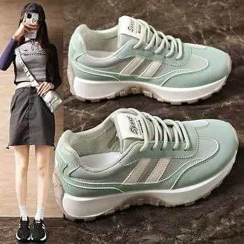 Женские дышащие повседневные прогулочные кроссовки из искусственной кожи, модные кроссовки на платформе, спортивные кроссовки без шнуровки, удобные кроссовки для женщин 35 белый