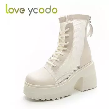 Женские дышащие сандалии на толстом каблуке и толстой подошве с увеличенной сетчатой тканью, модные повседневные крутые ботинки в стиле повседневного тренда 40 чёрный