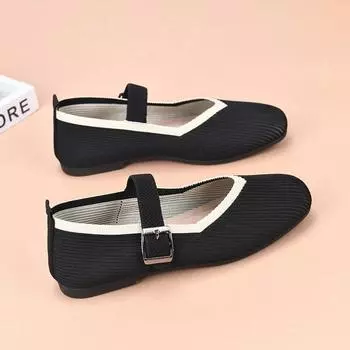 Женские дышащие сетчатые туфли Квадратные повседневные туфли Мягкие легкие дышащие туфли на плоской подошве для женщин 36 белый