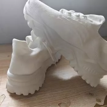 Женские дышащие трикотажные кроссовки без застежек 2024 года 36 чёрный