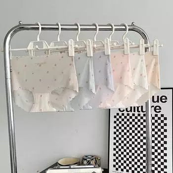 Женские дышащие трусики с клубничным принтом, бесшовное нижнее белье, трусы с низкой талией, ледяной шелк Kawaii L белый