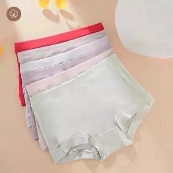 Женские дышащие трусы с высокой талией, хлопковые трусы больших размеров, шорты, нижнее белье XL розовый