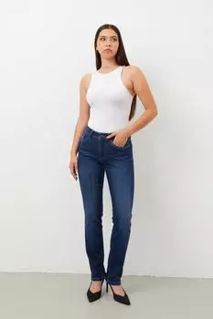 Женские джинсовые брюки прямого кроя из лайкры