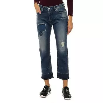Женские джинсовые брюки с эффектом поношенности и рваности 6Y5J06-5D2XZ 28-USA синий
