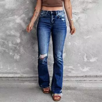 Женские джинсовые брюки с высокой талией XXL