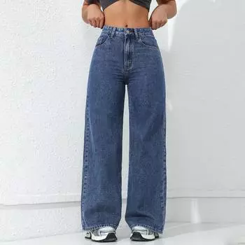 Женские джинсовые классические универсальные модные брюки с высокой талией M