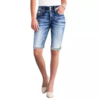 Женские джинсовые классические универсальные модные шорты с высокой талией L