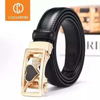 Женские джинсовые ремни из натуральной кожи с двойными сердечками, автоматические пряжки, деловые ремни для женщин, модный ременьLB140 85cm белый