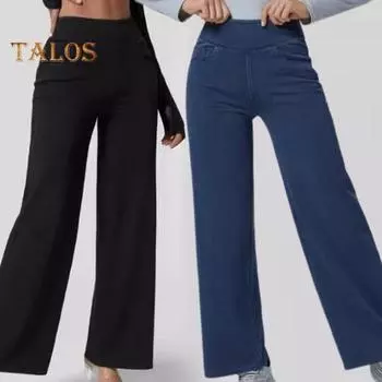 Женские джинсы, эластичные, с высокой талией, облегающие, слегка расклешенные, широкие, длинные джинсовые брюки с карманами, однотонные джинсы XL темно-серого