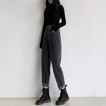 Женские джинсы-бойфренды с высокой талией для женщин, шаровары, джинсовые джинсы в уличном стиле, женские джинсы больших размеров XXXXXL