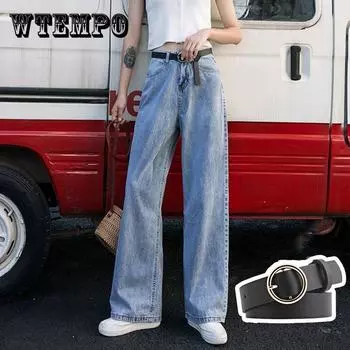 Женские джинсы для женщин Harajuku Denim Harem Брюки с высокой талией Женские широкие джинсы Брюки Универсальные XXL