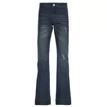 Женские джинсы клеш с низкой посадкой в стиле стритвир, винтажные джинсовые брюки облегающего кроя L