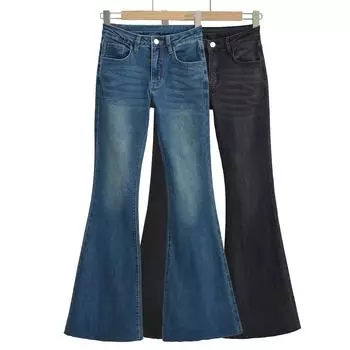 Женские джинсы-клеш с заниженной талией в стиле ретро 2024 года XS