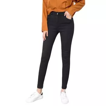Женские джинсы, леггинсы, повседневные модные узкие узкие джеггинсы, высокие эластичные леггинсы, брюки-карандаш для женщин M чёрный