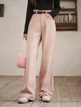 Женские джинсы Mishow, новинка 2024 года, универсальные свободные прямые брюки с высокой талией из 100% хлопка, элегантные нишевые дизайнерские брюки MXD12K0535 S