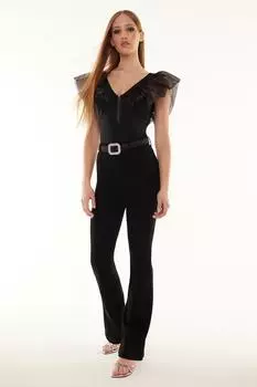 Женские джинсы, модные черные джинсы-клеш с высокой талией нового сезона