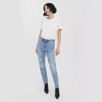 Женские джинсы mom с завышенной талией и пятью карманами VERO MODA