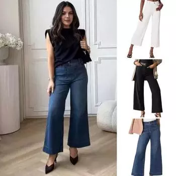 Женские джинсы Ninth Pants с карманами, прямые брюки с высокой талией, однотонные винтажные джинсы в американском стиле для повседневной носки, в школу, на работу и обратно XS чёрный