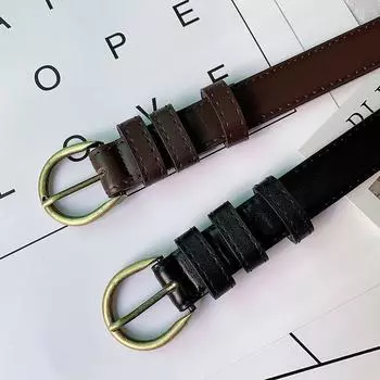 Женские джинсы с квадратной пряжкой и пряжкой, черный ремень, женский винтажный ремень из искусственной кожи чёрный