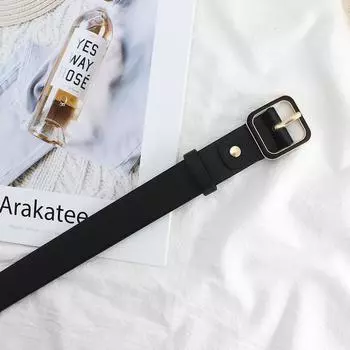 Женские джинсы с квадратной пряжкой в японском стиле, с декоративным ремнем для студентов, в стиле BF чёрный